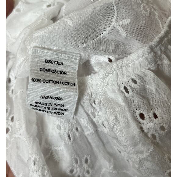 NWT DRA Los Angeles Eyelet Ruffle Short Mini Dress Women’s Sz Medium White - Picture 6 of 8